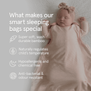 Organic Grow Grows Smart Sleeping Bag with special features of bamboo, temperature regulation, hypoallergenic and antibacterial | Baby Sleeping Bags | Baby Bedding - Clair de Lune UK
