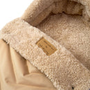 The fleece interior detail of the Beige Snug Universal Pushchair Footmuff | Pushchair Cosytoes & Footmuffs | Travel Accessories - Clair de Lune UK
