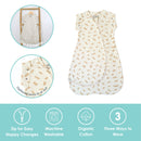 The Little Dreamers Luxury Organic Swaddle Bag with 4 key features | Baby Swaddle Bag | Newborn Sleeping Bag | Nursery Bedding - Clair de Lune