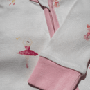 Close up on the Grow Grows Organic Tiny Twirls Sleepsuit | Baby Grows and Onesies | Organic Baby Clothes - Clair de Lune UK