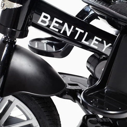 The iconic Bentley label of the Onyx Black Bentley 6in1 Trike - Convertible Baby Stroller | Strollers, Pushchairs & Prams | Pushchairs, Carrycots & Car Seats Baby | Travel Essentials - Clair de Lune UK