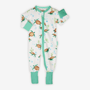 GrowGrows Organic Tropical Turtles Sleepsuit | Baby Grows and Onesies | Organic Baby Clothes - Clair de Lune UK
