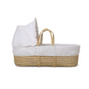 White Waffle Palm Moses Basket view from the side | Moses Baby Baskets, Bassinets | Nursery Furniture - Clair de Lune UK