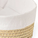 White Waffle Palm Moses Basket close up of the tactile cotton fabric | Moses Baby Baskets, Bassinets | Nursery Furniture - Clair de Lune UK