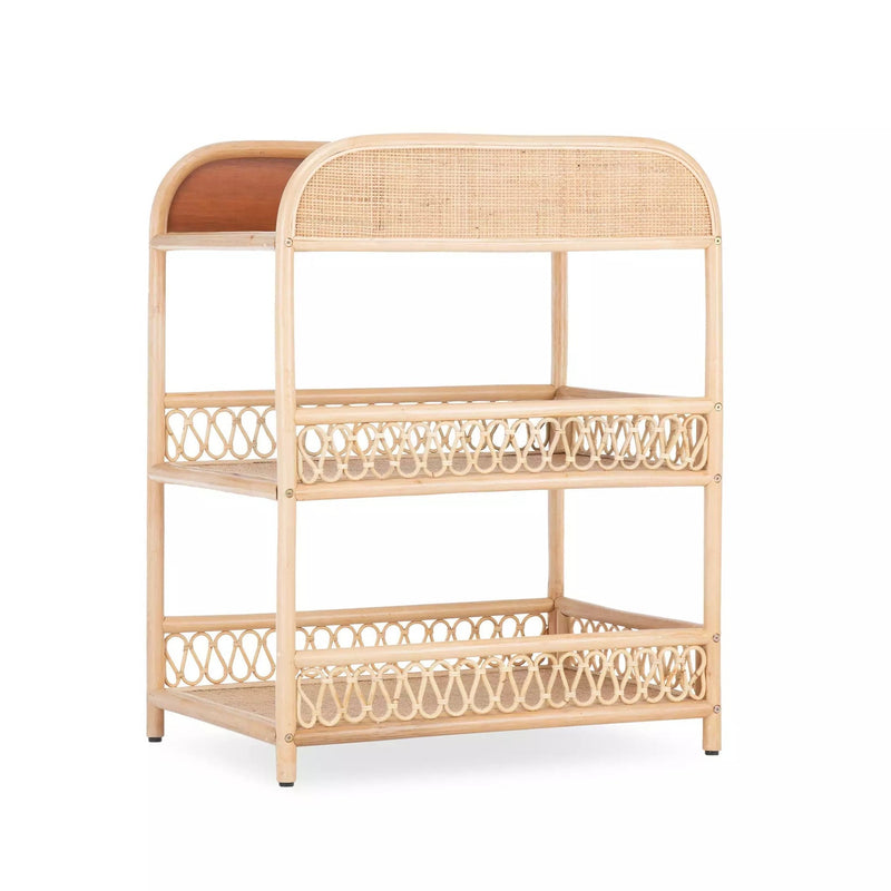 CuddleCo Aria Rattan Changing Table | Baby Bath & Changing Units | Baby Bath Time - Clair de Lune UK