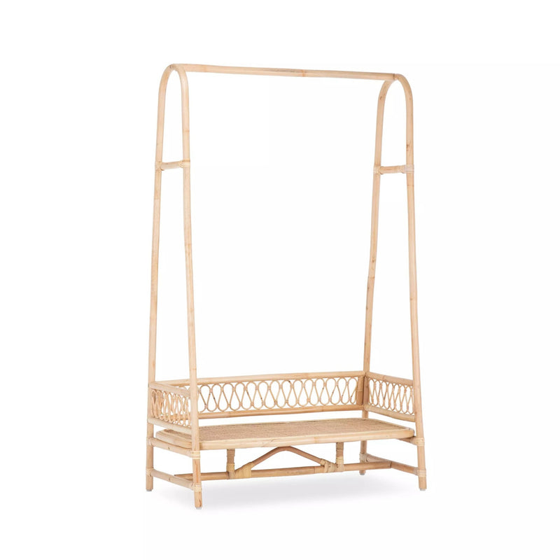 CuddleCo Aria Rattan Clothes Rail/Open Wardrobe without hangers | Storage Solutions | Nursery Furniture - Clair de Lune UK