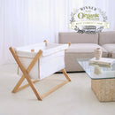 White Organic Folding Crib Platinum Award Winner of the 2025 Organic & Sustainable Baby Award | Bedside & Folding Cribs | Co Sleeper & Travel Cots | Nursery Furniture - Clair de Lune UK