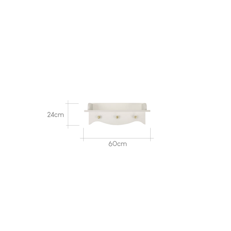 The dimensions of the Cashmere CuddleCo Clara Shelf | Storage Solutions | Nursery Furniture - Clair de Lune UK 