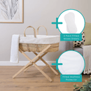 White Special Buy - Scandi Moses Basket With Stand and Blanket in greige living room with bundle options of 2 pack fitted moses sheets and mattress protector | Moses Baby Baskets, Bassinets & co-sleepers | Nursery Furniture - Clair de Lune UK