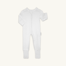 White Grow Grows Organic Ribbed Baby Sleepsuit on white background | Baby Sleep Wear | Children's pyjamas - Clair de Lune UK