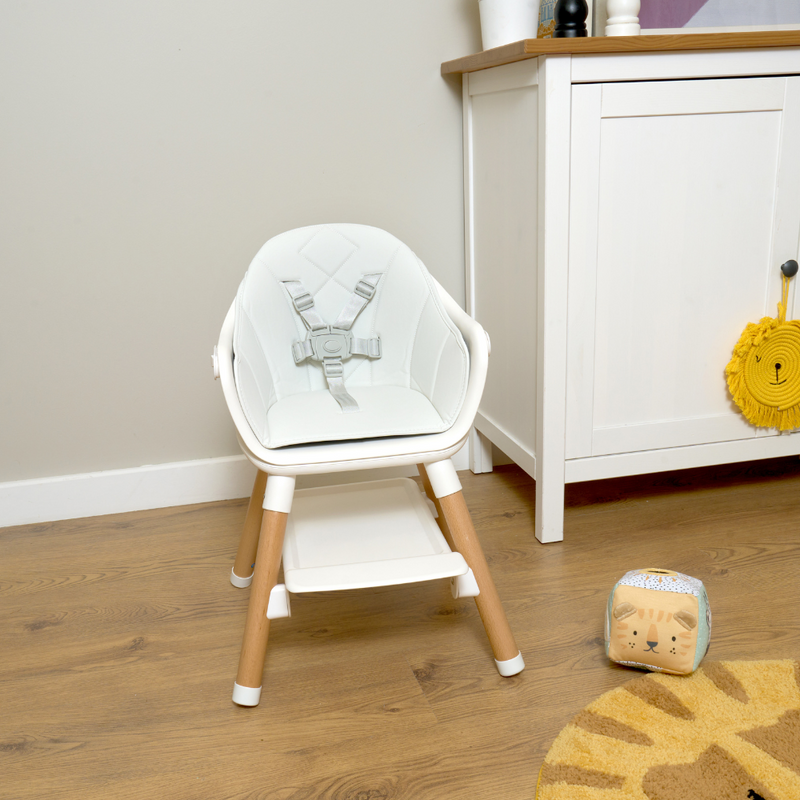 White 6in1 High Chair with the tray removed as a baby seat | High chairs | Feeding & Weaning | Toddler Furniture - Clair de Lune UK