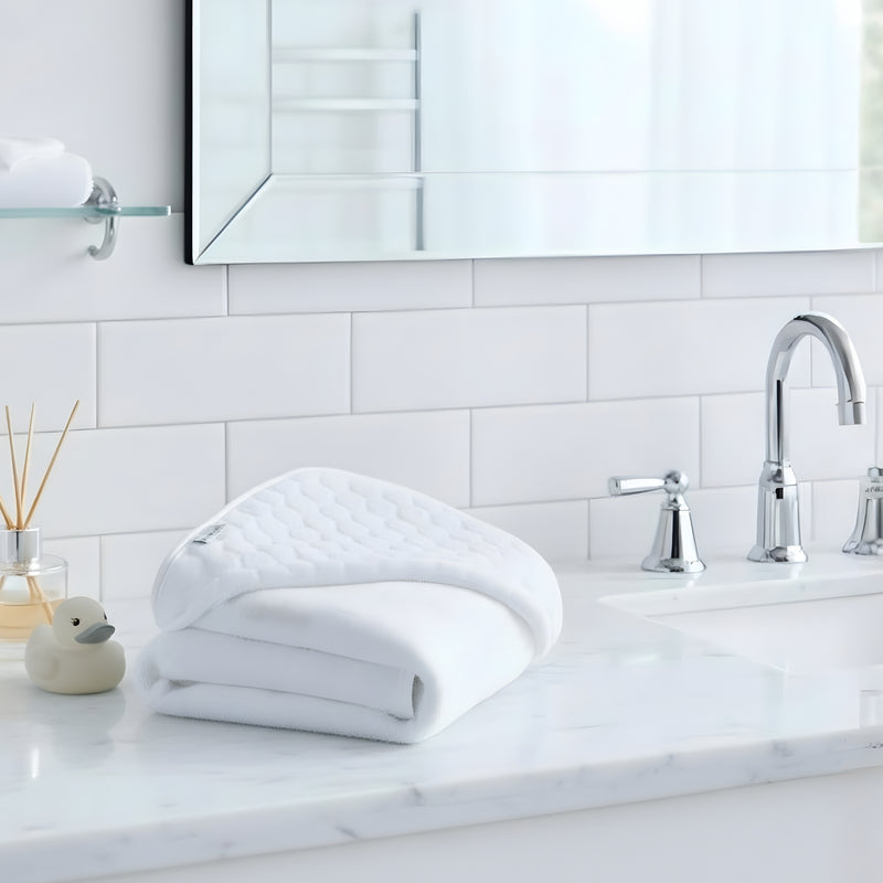 Marshmallow White Hooded Baby Towel | Baby Hooded Towel | Baby Bath Time Essentials - Clair de Lune UK