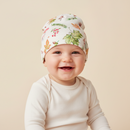 Woodland Walks Baby Hat with woodland forest print made from bamboo and organic cotton from GrowGrows | Bamboo Babywear - Clair de Lune UK