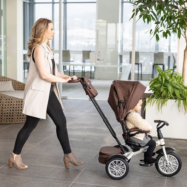 Mum pushing the Brown Bentley 6in1 Trike - Convertible Baby Stroller | Strollers, Pushchairs & Prams | Pushchairs, Carrycots & Car Seats Baby | Travel Essentials - Clair de Lune UK