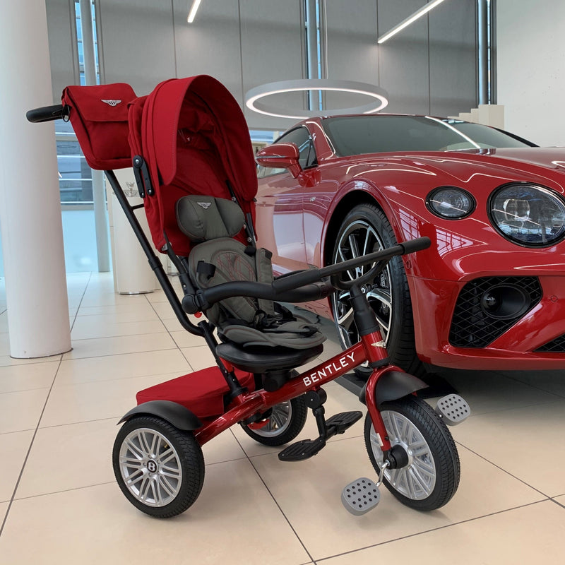 The Dragon Red Bentley 6in1 Trike - Convertible Baby Stroller next to the Dragon Red Bentley car | Strollers, Pushchairs & Prams | Pushchairs, Carrycots & Car Seats Baby | Travel Essentials - Clair de Lune UK