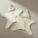 Organic Star Breathable Mesh Wrap Blanket and Star Fleece Baby Wrap Blanket Bundle (0-6 Months) (0-6 Months) on a natural linen background | Baby Travel Blankets and Pramsuits - Clair de Lune UK