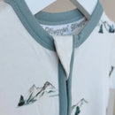 Close up of the Grow Grows Organic Little Summit Sleepsuit | Baby Grows and Onesies | Organic Baby Clothes - Clair de Lune UK