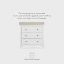 White CuddleCo Clara 2 Piece Nursery Furniture Set Changing Unit on white background | Nursery Furniture | Cot Bed - Clair de Lune UK