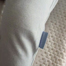 Toddler asleep wearing the Blue Grow Grows Organic Pinstripe Sleepsuit close up on the fabric | Baby Grows and Onesies | Organic Baby Clothes - Clair de Lune UK