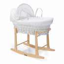 Waffle White Wicker Moses Basket With Stand & Bedding Bundle | Moses Baby Baskets & Bassinets | Nursery Furniture - Clair de Lune UK