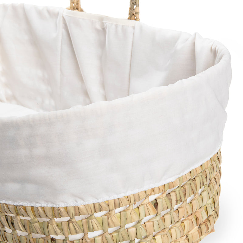 Cream Special Buy - Scandi Moses Basket With Stand and Blanket with the breathable dressing zoomed in | Moses Baskets and Stands | Co-sleepers | Nursery Furniture - Clair de Lune UK