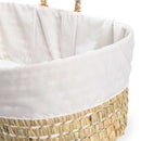 Cream Scandi Palm Moses Basket showing the breathable cotton-blend fabrics | Moses Baby Baskets, Bassinets | Nursery Furniture - Clair de Lune UK
