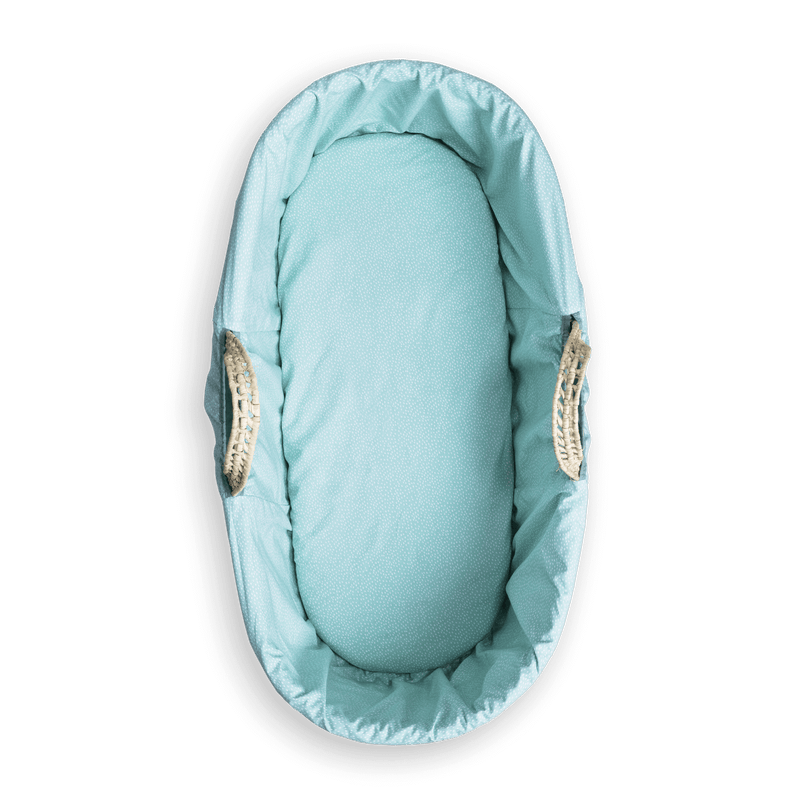 The dot side of the 2 Pack Fitted Cotton Colour Pop Moses Basket Sheets in Ocean Wave | Soft Baby Sheets | Cot, Cot Bed, Pram, Crib & Moses Basket Bedding - Clair de Lune UK