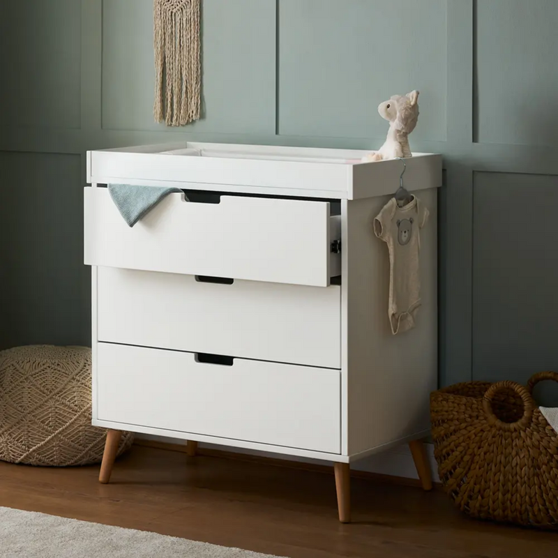The dresser changer of the from the Obaby Maya Mini 2 Piece Room Set in white | Nursery Furniture Sets | Room Sets | Nursery Furniture - Clair de Lune UK