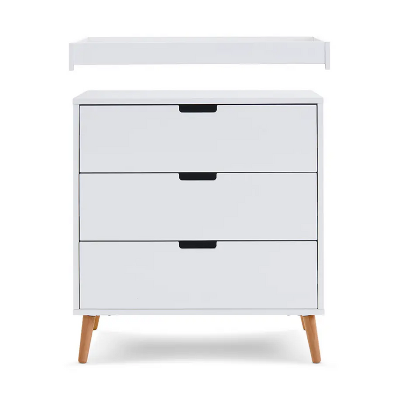The dresser changer of the from the Obaby Maya Mini 2 Piece Room Set in white with the removable top | Nursery Furniture Sets | Room Sets | Nursery Furniture - Clair de Lune UK