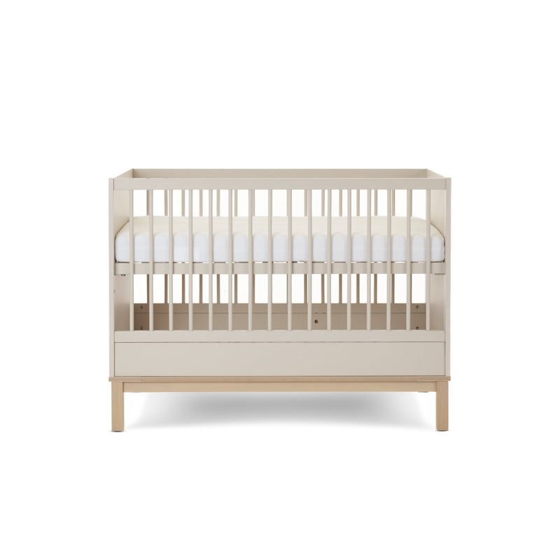 The cot bed of the Natural Cashmere Obaby Astrid Mini 3 Piece Room Set | Nursery Furniture Sets | Room Sets | Nursery Furniture - Clair de Lune UK