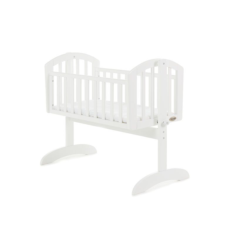 White Obaby Sophie Swinging Crib | Bedside & Folding Cribs | Next To Me Cots & Newborn Baby Beds | Co-sleepers - Clair de Lune UK