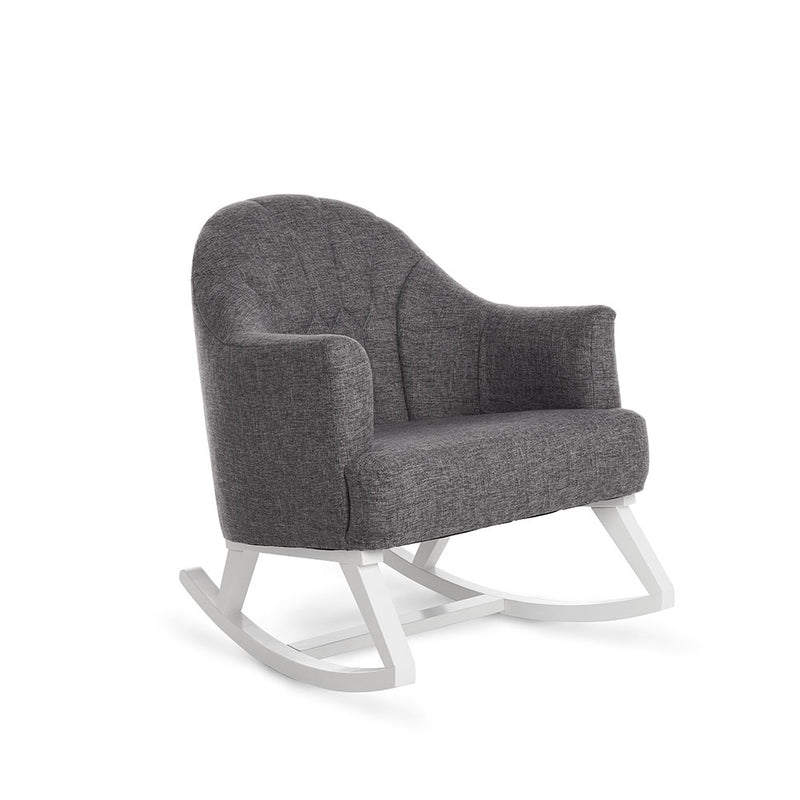 Dark Grey Obaby Award-winning Round Back Rocking Chair | Nursing & Feeding Chairs | Nursery Furniture - Clair de Lune UK