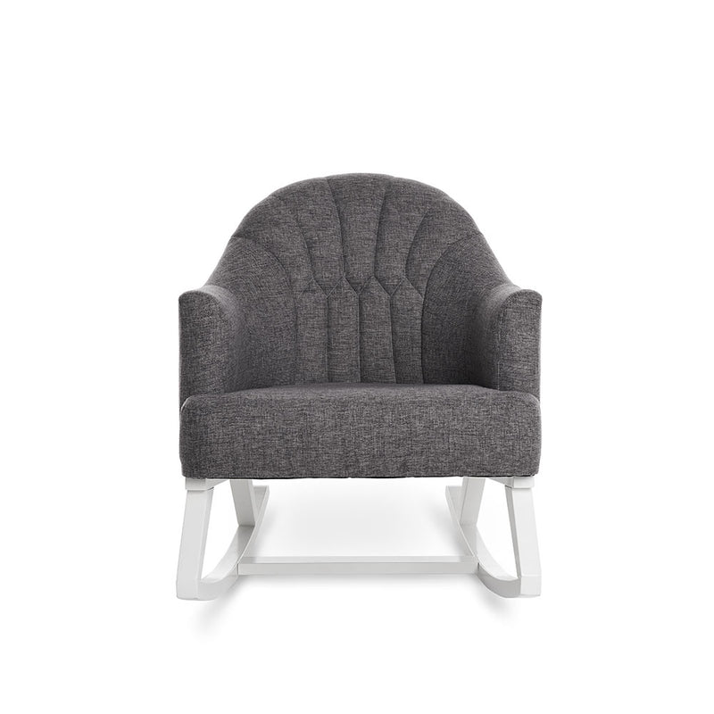 The front of the Dark Grey Obaby Award-winning Round Back Rocking Chair | Nursing & Feeding Chairs | Nursery Furniture - Clair de Lune UK