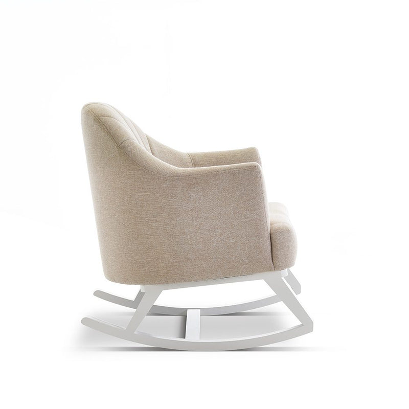 The side of the Oatmeal Obaby Award-winning Round Back Rocking Chair | Nursing & Feeding Chairs | Nursery Furniture - Clair de Lune UK