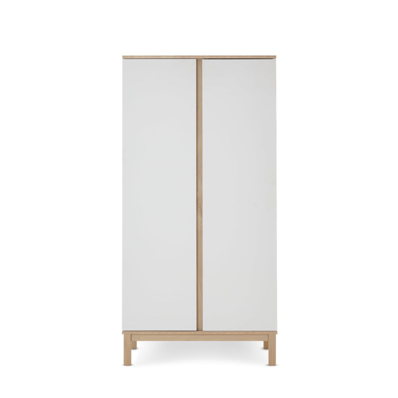  The double wardrobe of the White and Natural Obaby Astrid Mini 3 Piece Room Set | Nursery Furniture Sets | Room Sets | Nursery Furniture - Clair de Lune UK