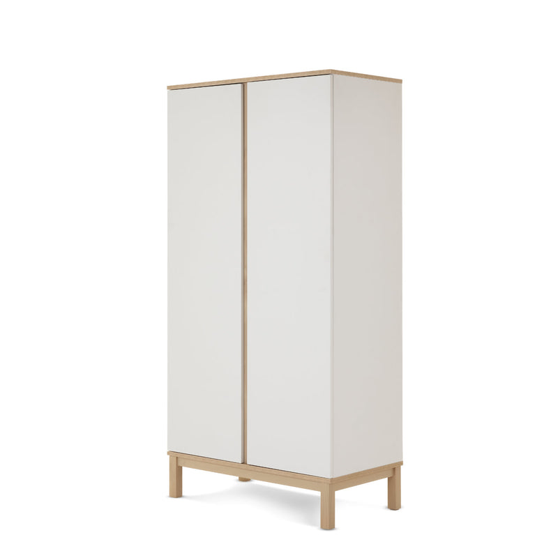 The double wardrobe of the White and Natural Obaby Astrid Mini 3 Piece Room Set when it's closed | Nursery Furniture Sets | Room Sets | Nursery Furniture - Clair de Lune UK