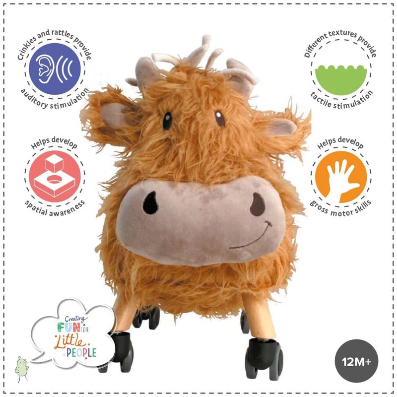 The sensory benefits of the Little Bird Told Me Hubert Highland Cow Ride On Toy | Baby Walkers and Ride On Toys | Montessori Activities For Babies & Kids | Toys | Baby Shower, Birthday & Christmas Gifts - Clair de Lune UK