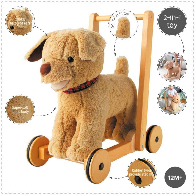 All Unique Selling Points of the Little Bird Told Me Award-winning 2in1 Dexter Dog Push Along, Baby Walker and Ride On | Baby Walkers and Ride On Toys | Montessori Activities For Babies & Kids | Toys | Baby Shower, Birthday & Christmas - Clair de Lune UK