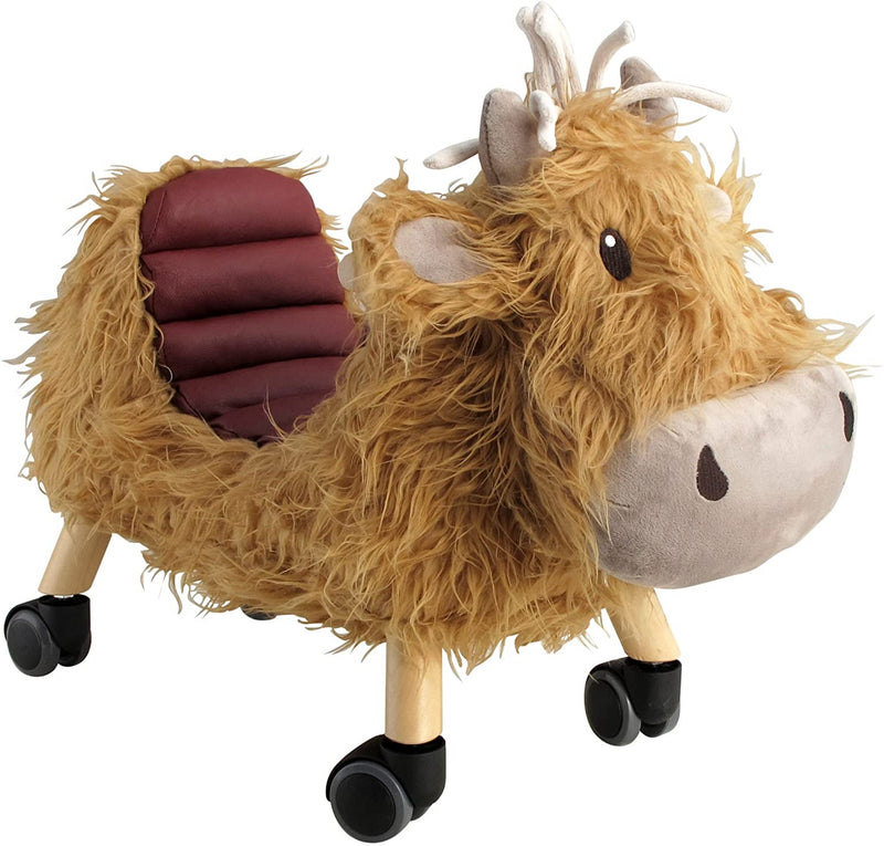 Little Bird Told Me Hubert Highland Cow Ride On Toy | Baby Walkers and Ride On Toys | Montessori Activities For Babies & Kids | Toys | Baby Shower, Birthday & Christmas Gifts - Clair de Lune UK