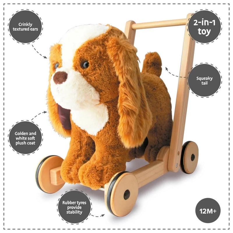 Unique selling points of the Little Bird Told Me Peanut Pup 2in1 Push Along, Baby Walker and Ride On | Baby Walkers and Ride On Toys | Montessori Activities For Babies & Kids | Toys | Baby Shower, Birthday & Christmas Gifts - Clair de Lune UK