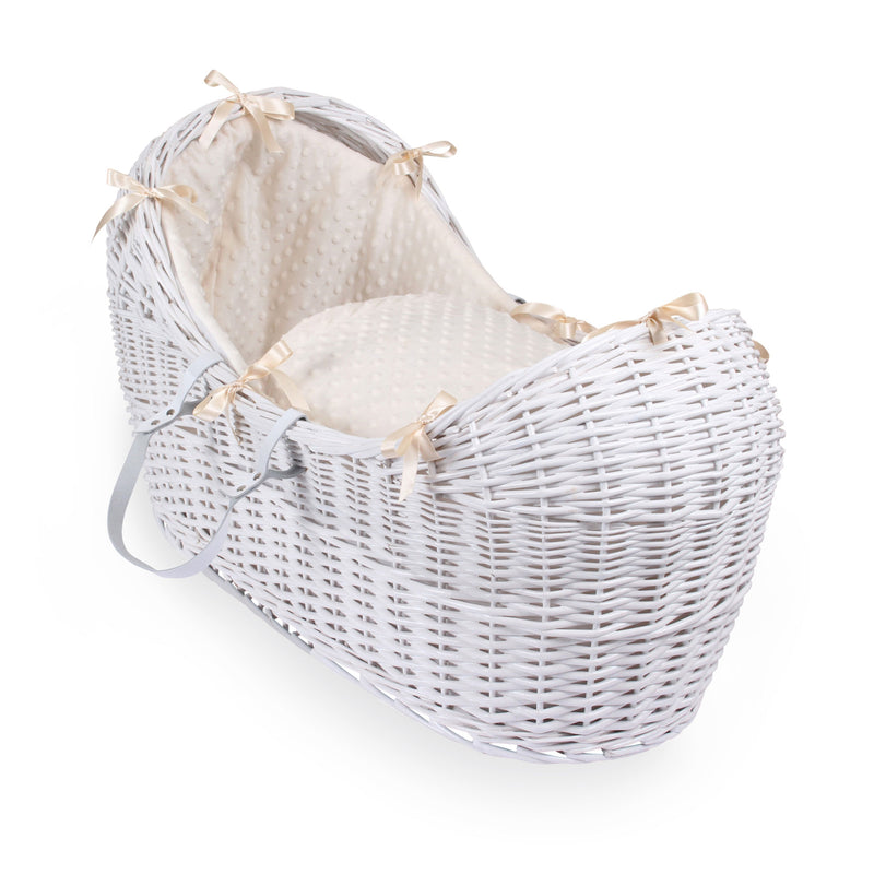 Cream Dimple White Wicker Noah Pod® | Bassinets | Nursery Furniture - Clair de Lune UK