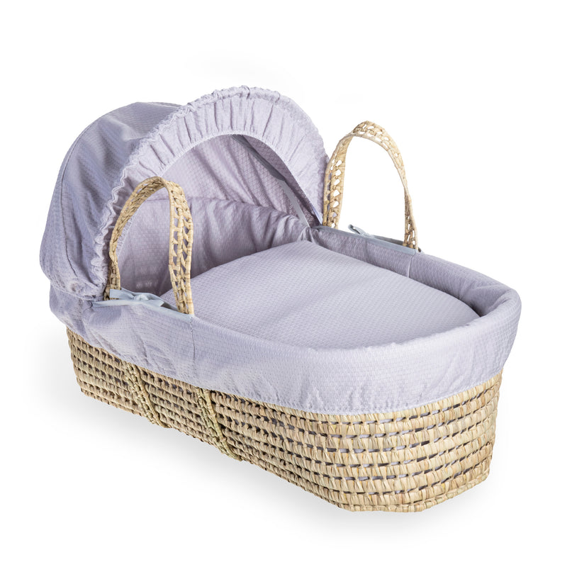 Grey Cotton Dream Palm Moses Basket | Co-sleepers | Nursery Furniture - Clair de Lune UK