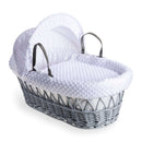 White Dimple Grey Wicker Moses Basket | Moses Baby Baskets, Bassinets & Co-sleepers | Nursery Furniture - Clair de Lune UK