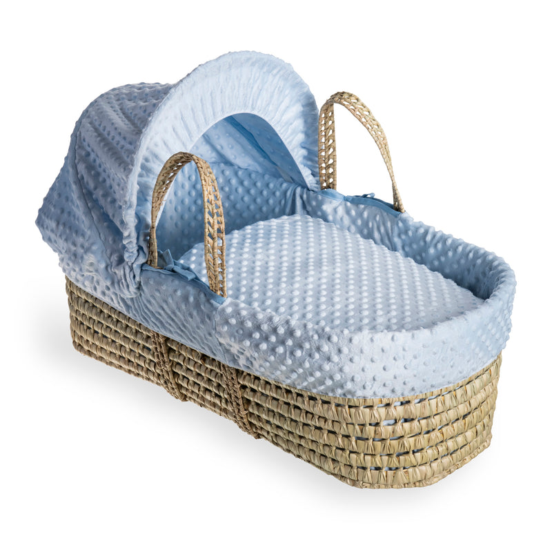 Blue Dimple Palm Moses Basket | Moses Baskets | Co-sleepers | Nursery Furniture - Clair de Lune UK
