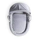 Grey Dimple White Wicker Moses Basket coming complete with detachable, adjustable hood, fibre mattress and coverlet | Moses Baskets | Co-sleepers | Nursery Furniture - Clair de Lune UK