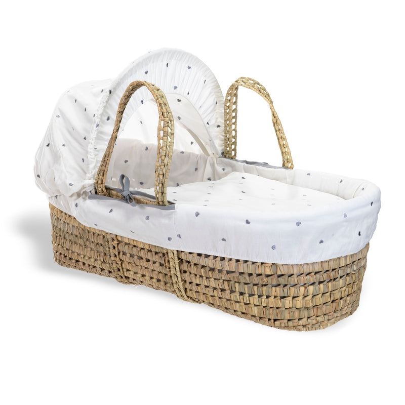 Lullaby Hearts Palm Moses Basket | Moses Baskets | Co-sleepers | Nursery Furniture - Clair de Lune UK