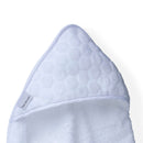 White Marshmallow Hooded Towel with the plush white hood zoomed in | Baby Bathing & Changing Essentials - Clair de Lune UK
