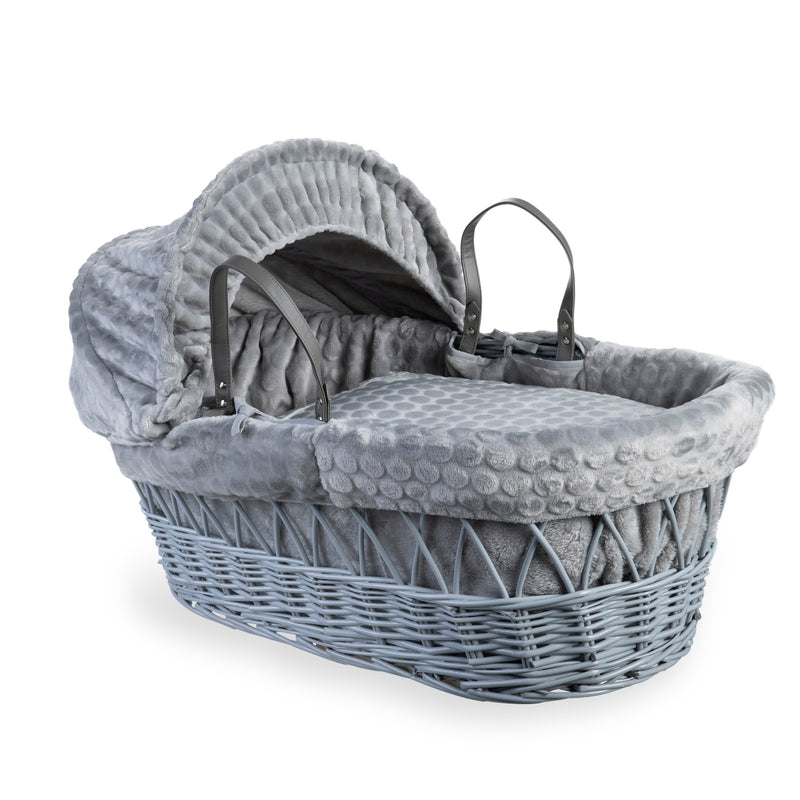 Grey Marshmallow Grey Wicker Moses Basket | Moses Baskets | Co-sleepers | Nursery Furniture - Clair de Lune UK