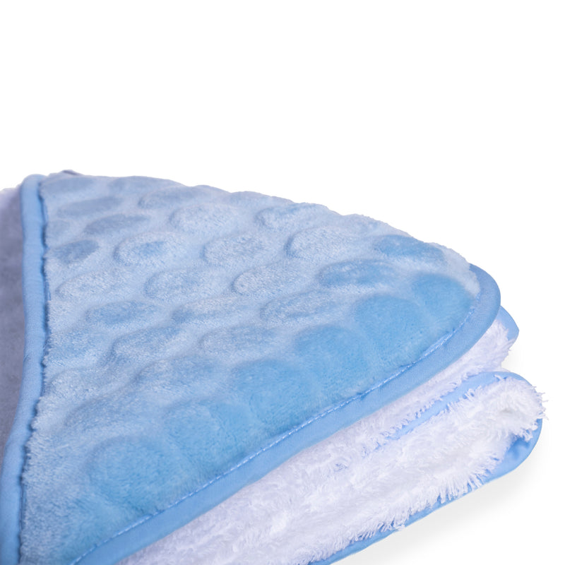 Blue Marshmallow Hooded Towel with the blue marshmallow hooded zoomed in | Baby Bathing & Changing Essentials - Clair de Lune UK