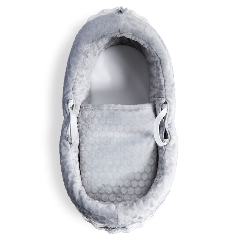 The bedding set of the Grey Marshmallow White Wrapover® Noah Pod® | Bassinets | Nursery Furniture - Clair de Lune UK